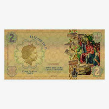 Load image into Gallery viewer, 2022 Cook Islands BRAVERY Threads of Light 24k Gold Note
