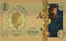 Load image into Gallery viewer, 2022 Cook Islands ORIGINS Threads of Light 24k Gold Note
