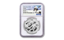 Load image into Gallery viewer, 2022 China 30 gram Silver Panda BU NGC MS70
