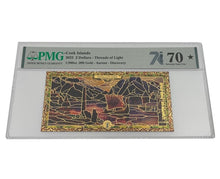 Load image into Gallery viewer, 2022 Cook Islands DISCOVERY Threads of Light 24K Gold Note - Graded PMG 70 - Zion Metals
