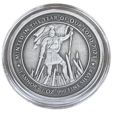Load image into Gallery viewer, 2023 1 Amnor Captain Moroni Mormon LDS 1 Troy Oz .999 Fine Silver Antique Round - Zion Metals
