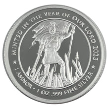 Load image into Gallery viewer, 2023 1 Amnor Captain Moroni Mormon LDS 1 Troy Oz .999 Fine Silver Round- Zion Metals
