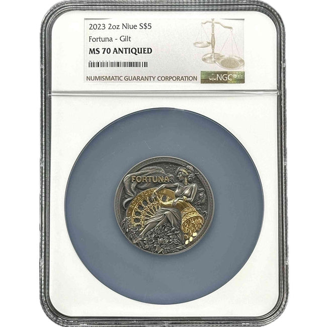 2023 Niue 2 oz Antique Fortuna NGC MS70