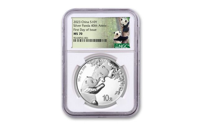 2023 China 30 gram Silver Panda BU NGC MS70