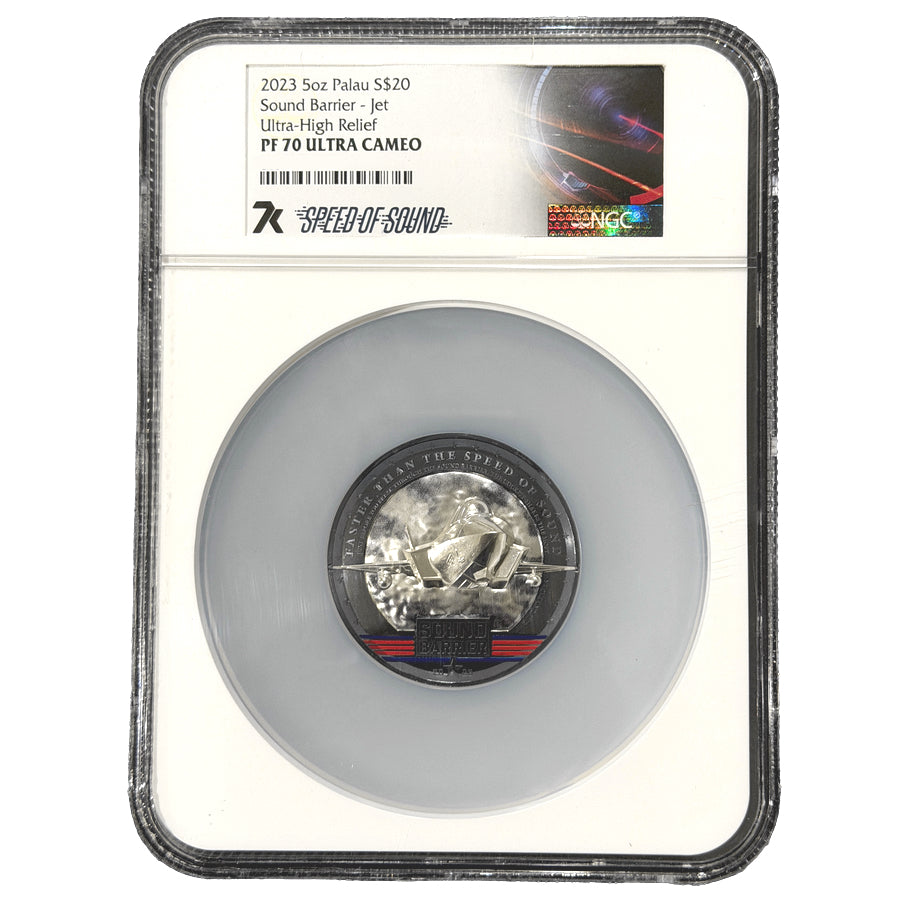 2023 Palau $20 5oz SOUND BARRIER JET Speed of Sound Silver Coin NGC PF70