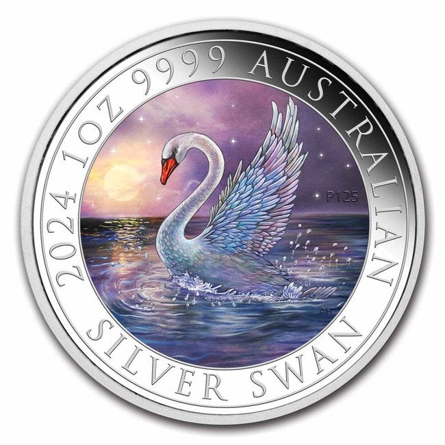 2024 AUS 1 oz Silver Swan Colorized MS-70 PCGS First Strike – ZM