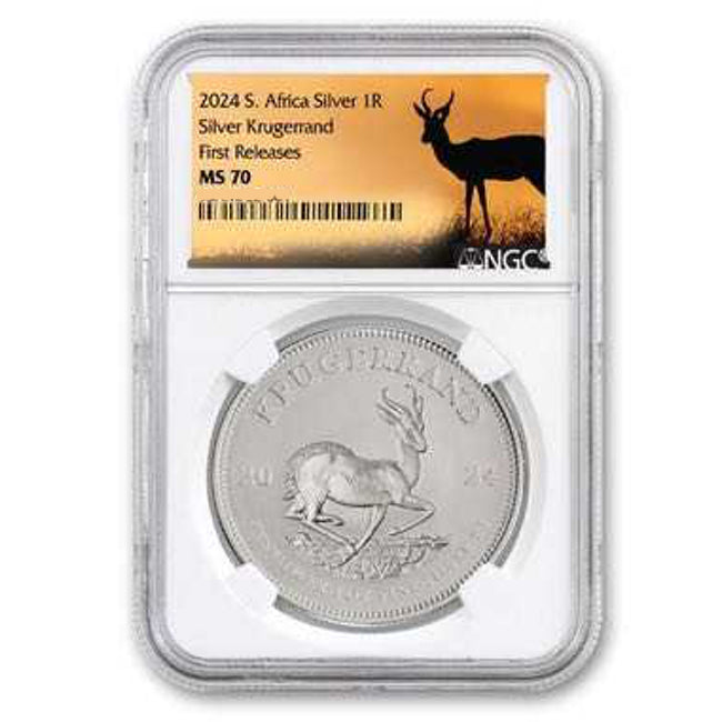 2024 South African Krugerrand 1 oz Silver Coin First Release NGC MS70