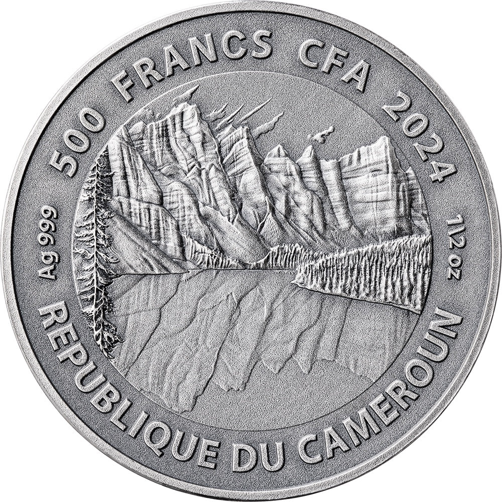 2024 Republic of Cameroon 1/2 oz Northern Lights Wolf