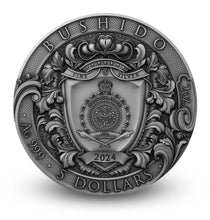 Load image into Gallery viewer, 2025 Niue 2 oz Silver Antique BUSHIDO Coin
