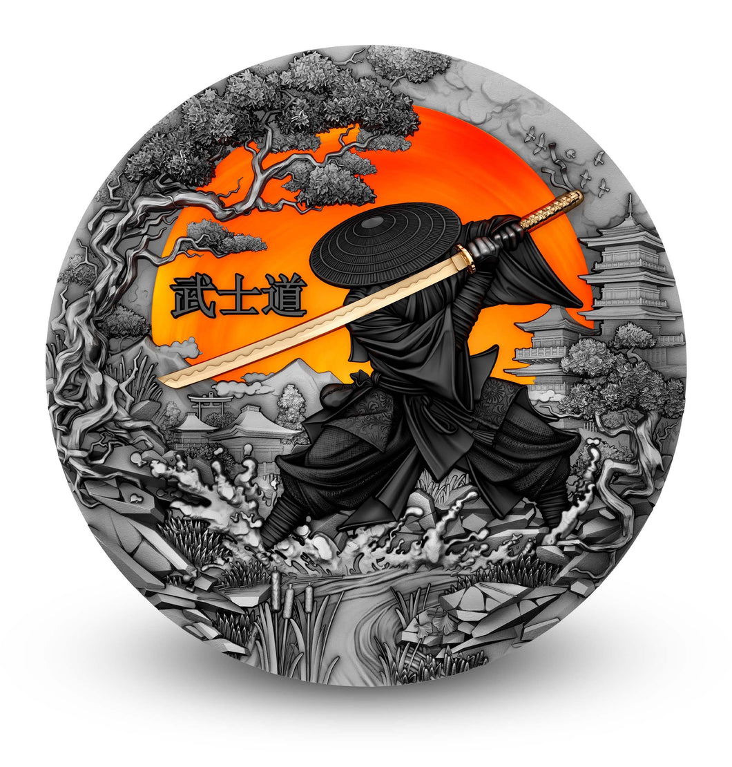 2025 Niue 2 oz Silver Antique BUSHIDO Coin