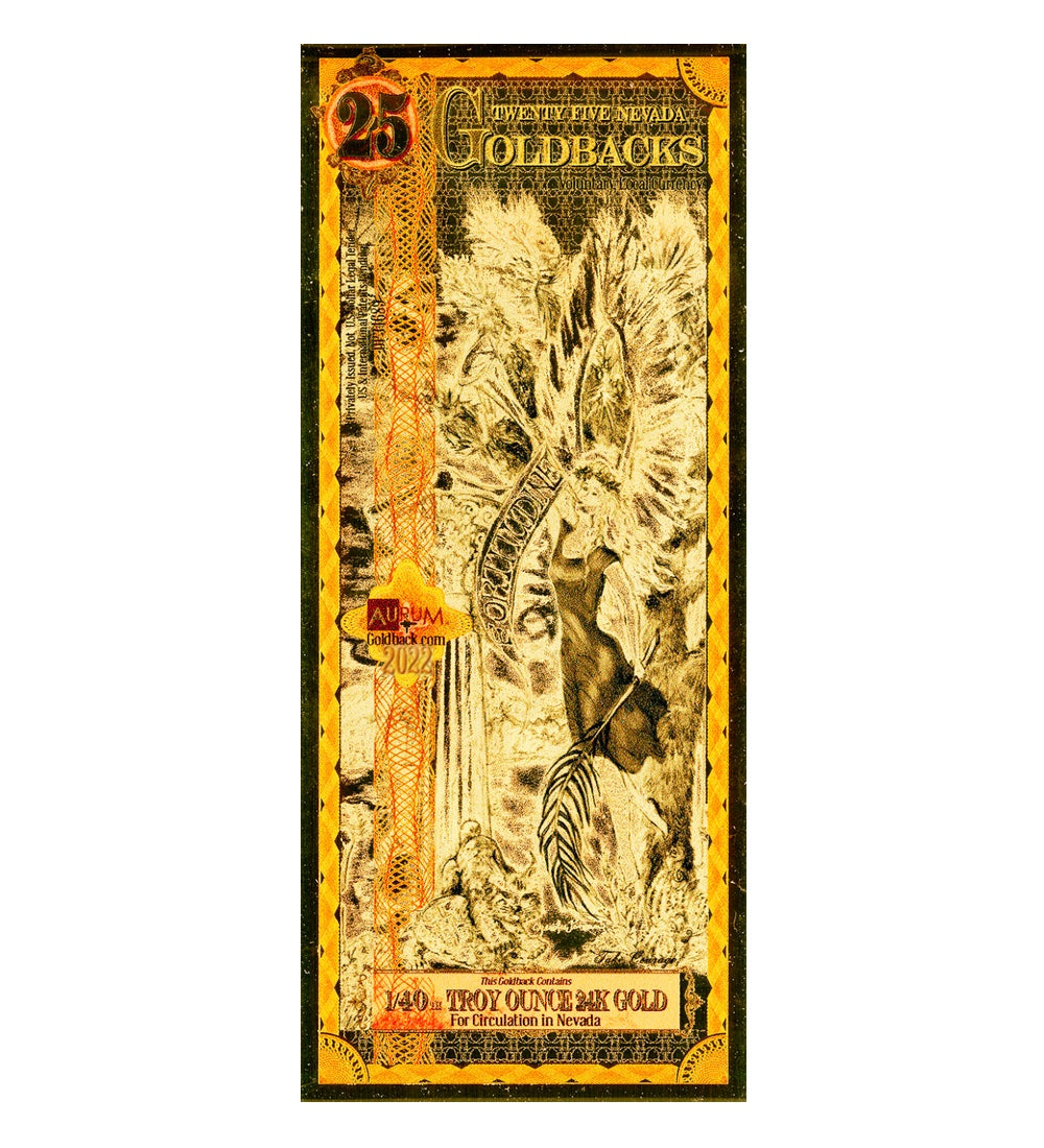 25 Nevada Goldback (2022) - Aurum Gold Note (24k) – ZM