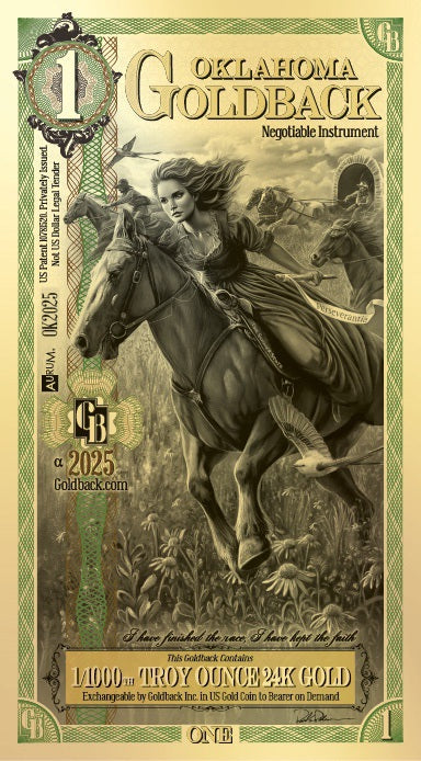 1 Oklahoma Goldback (10 Pack) - Aurum Gold Note (24k)