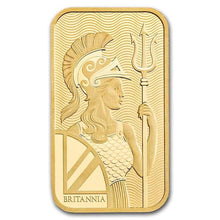 Load image into Gallery viewer, 5 Gram British Gold Britannia Bar (New w/ Assay) - Zion Metals

