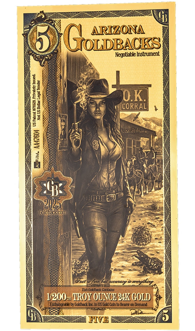 5 Arizona Goldback (10 Pack) - Aurum Gold Note (24k)