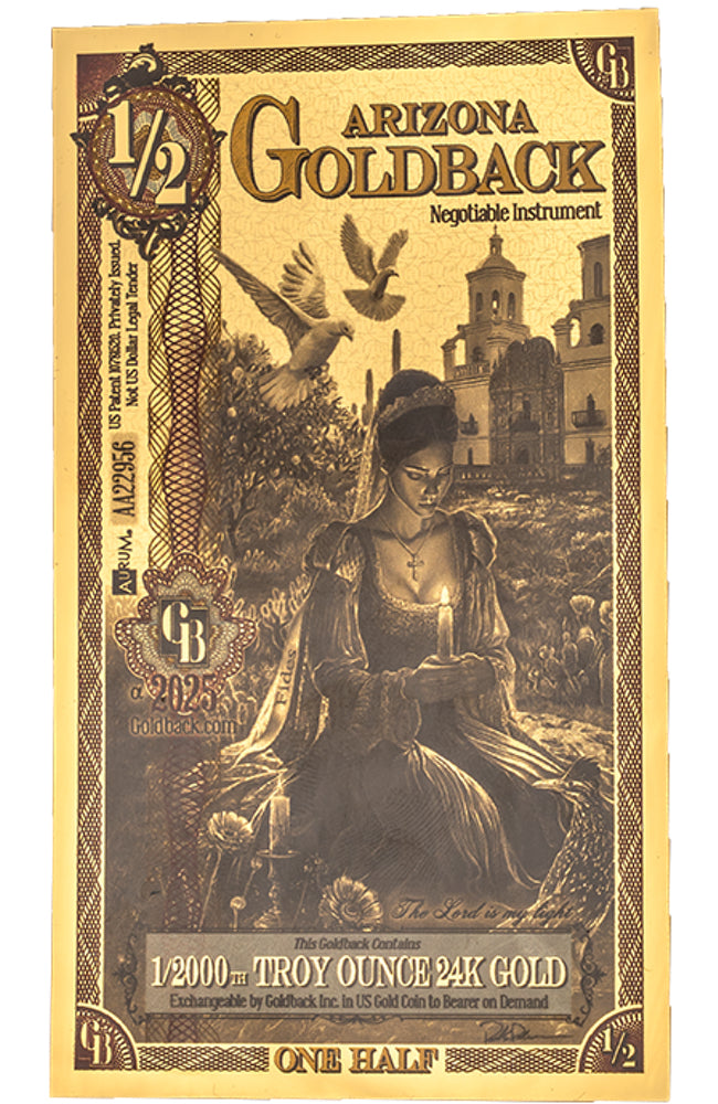 1/2 Arizona Goldback - Aurum Gold Note (24k)