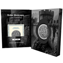 Load image into Gallery viewer, 2023 1 oz Niue Camelot Arthur Pendragon Blister Pack Silver Coin | Zion Metals
