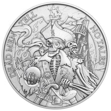 Load image into Gallery viewer, 1 Troy oz Dead Men Tell No Tales Design .999 Fine Silver Round | Zion Metals
