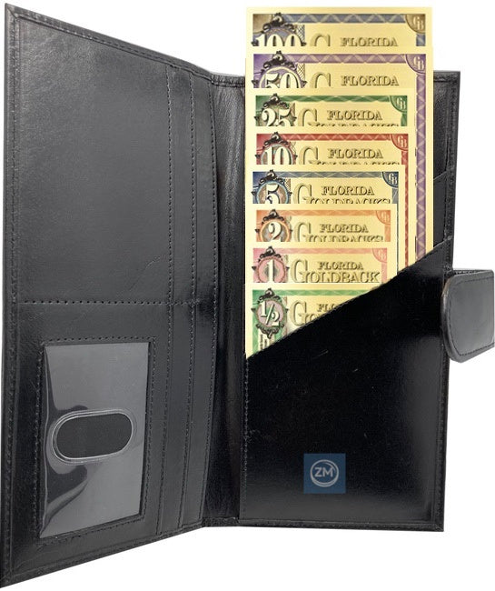 Florida Goldback Black Wallet (Extended Bundle Pack) - Aurum Gold Note (24k) - Zion Metals