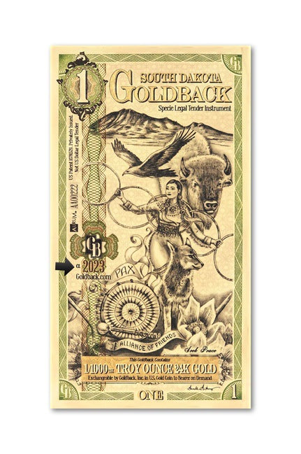 2023 Alpha 1 South Dakota Goldback - Aurum Gold Note (24k) | Zion Metals