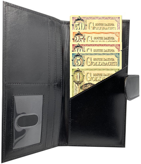 South Dakota Goldback Black Wallet (Bundle Pack) - Aurum Gold Note (24k) - Zion Metals