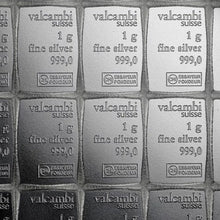 Load image into Gallery viewer, 100 gram Silver Bar - Valcambi 100x1 Gram Silver CombiBar with Assay Card- Zion Metals
