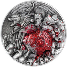 Load image into Gallery viewer, 2024 Chad 10 Oz Ares Ultra High Relief Antique Finish Silver Coin - Zion Metals
