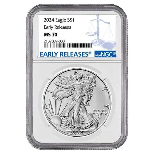 2024 1 oz American Silver Eagle BU NGC MS70- Zion Metals