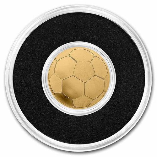 Palau 1/2 gram Gold $1 Golden Soccer Ball (Football) Shaped Coin - Zion Metals