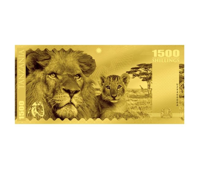 2018 Tanzania Big 5 - Lion Foil Note - ZM
