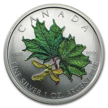 Load image into Gallery viewer, 2002 Canada 1 oz Silver Maple Leaf Summer Color | ZM | Zion Metals
