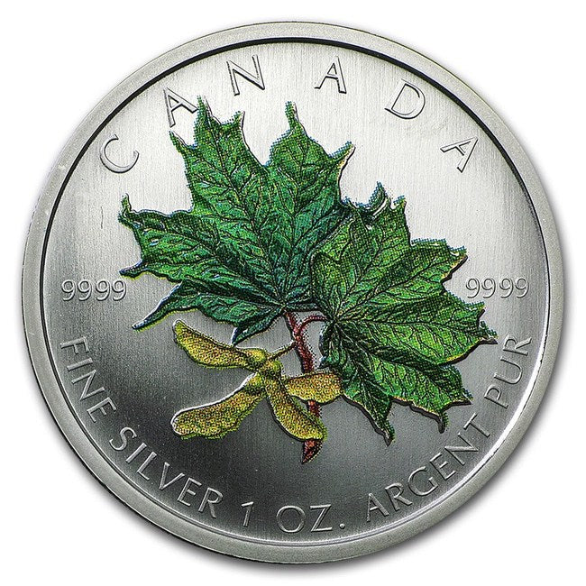 2002 Canada 1 oz Silver Maple Leaf Summer Color | ZM | Zion Metals