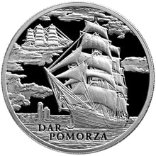 Load image into Gallery viewer, 2009 Belarus The Dar Pomorza Ships Hologramm Silver Coin | ZM | Zion Metals
