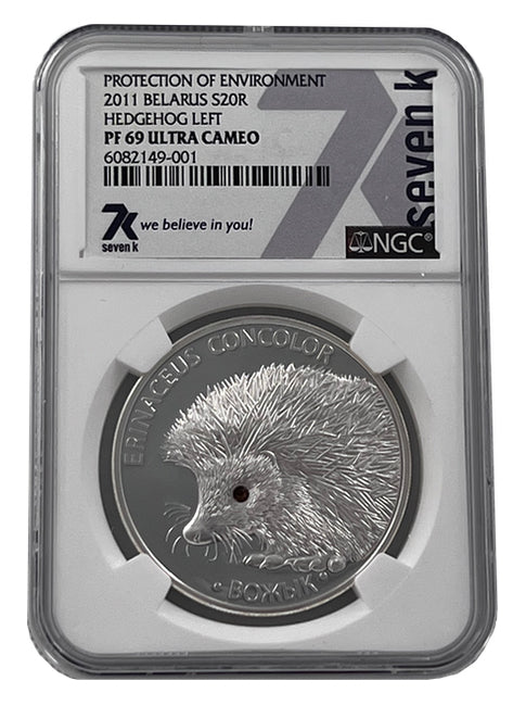 2011 Belarus Hedgehog NGC PF69 Silver Coin - Zion Metals