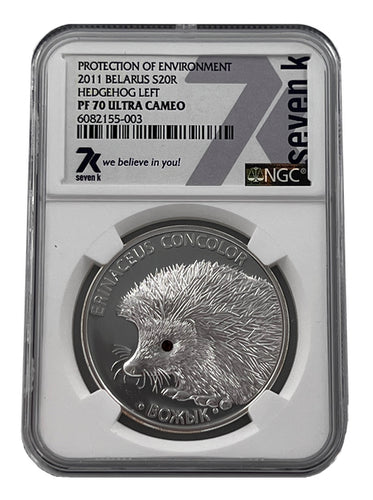 2011 Belarus Hedgehog NGC PF70 Silver Coin - Zion Metals