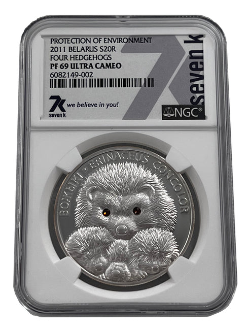 2011 Belarus Four Hedgehogs NGC PF69 Silver Coin - Zion Metals