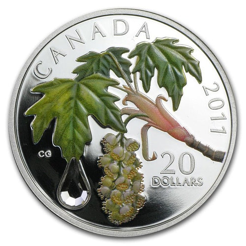 2011 Canada 1 oz Silver $20 Maple Leaf Crystal Raindrop | ZM | Zion Metals