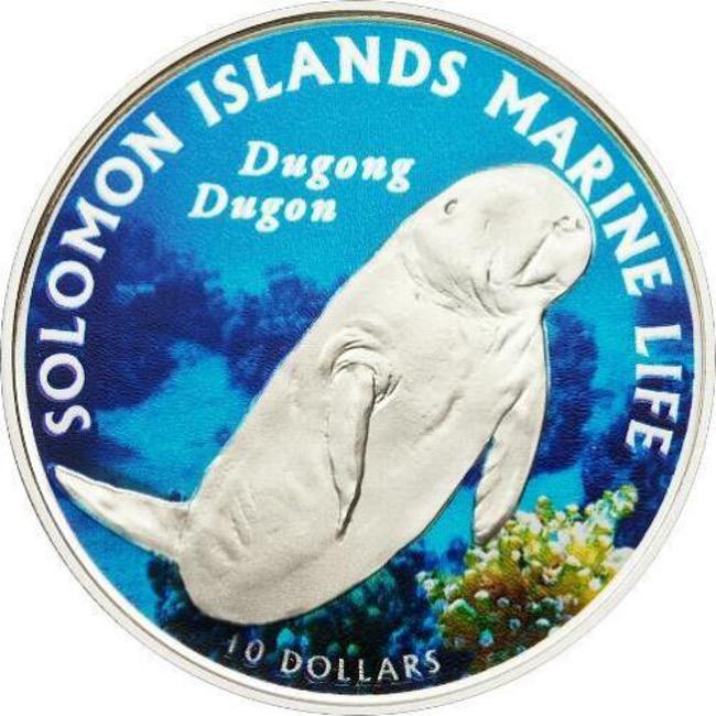 2011 Solomon Islands Marine Life Dugong Dugon Proof Silver Coin | ZM | Zion Metals