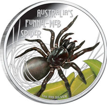 Load image into Gallery viewer, 2012 Deadly and Dangerous - Funnel Web Spider 1oz Silver Proof Coin | ZM | Zionmetals
