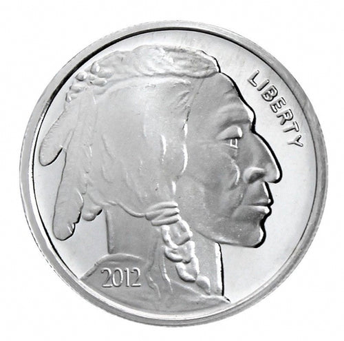 2012 AMERICAN BUFFALO INDIAN HEAD SILVER 1 OZ .999 ROUND TONED- Zion Metals