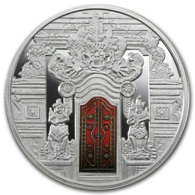 2012 Fiji $10 Temple Gates Kori Agung Silver Coin | ZM | Zion Metals