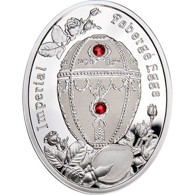 2012 Niue $1 Rosebud Egg - Imperial Faberge Eggs Proof Silver Coin - Zion Metals