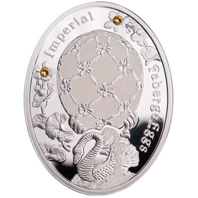 2012 Niue $1 Swan Egg - Imperial Faberge Eggs Proof Silver Coin - Zion Metals