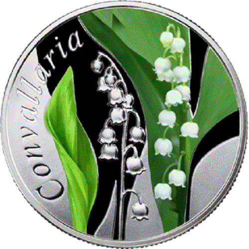 2013 Belarus Under the Charm of Flowers Convallaria Silver Coin- Zion Metals