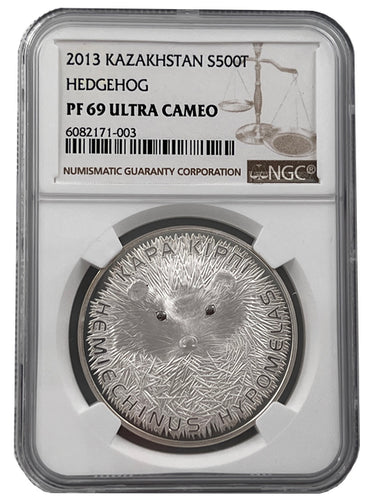 2013 Kazakhstan 1 oz Silver Hedgehog Coin NGC PF69 Proof - Zion Metals
