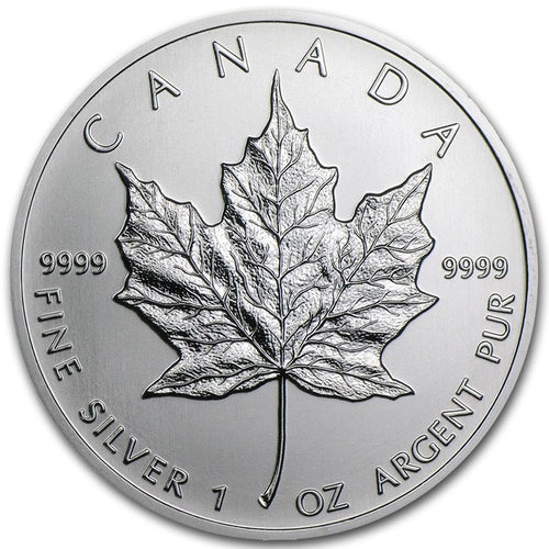 2013 Canadian 1 oz Silver Maple Leaf Coin BU - Toning and Milk Spots - Zion Metals