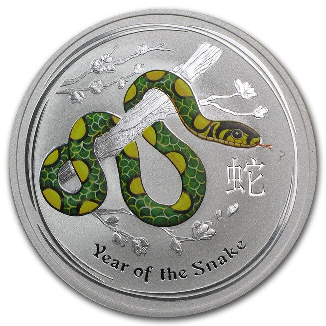 2013 Colorized Australia Year of the Snake 1 oz Silver BU (Series II) | ZM | Zion Metals