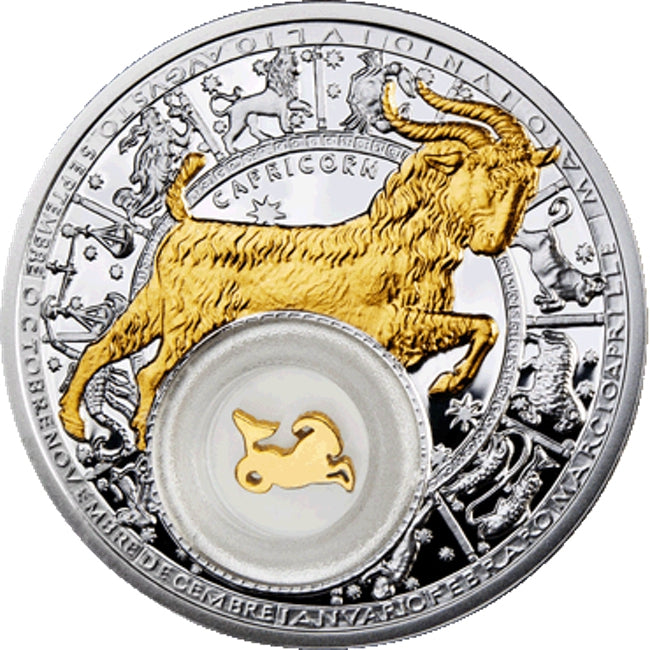 2013 Belarus Zodiac Capricorn Proof Finish Silver Coin | ZM | Zion Metals