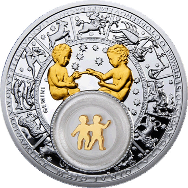 2013 Belarus Zodiac Gemini Proof Finish Silver Coin | ZM | Zion Metals