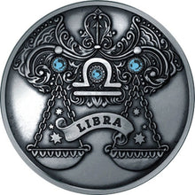 Load image into Gallery viewer, 2013 Belarus Signs of the Zodiac Libra Antique finish Silver Coin | ZM | Zion Metals
