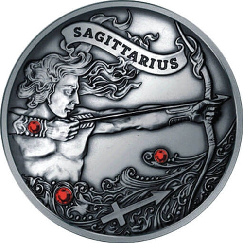 2013 Belarus Signs of the Zodiac Sagittarius Antique finish Silver Coin | ZM | Zion Metals